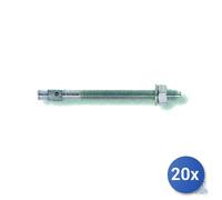 20x Fischer Cheville Avec Écrou En Acier Certifiée Grise 12,30 Mm 12X124