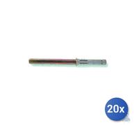 20x Fischer Reggimensola A Scomparsa En Acier Gris 14x145 Mm