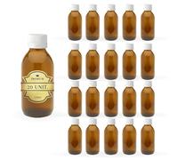 20x Flacon Vide en Verre Ambré de 150 ml avec Couvercle en Plastique - Flacon pour Huiles Essentielles et Cosmétiques