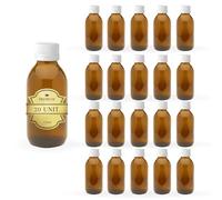 20x Flacon Vide en Verre Ambré de 150 ml avec Couvercle en Plastique - Flacon pour Huiles Essentielles, Cosmétiques, Produits de Laboratoire, Médicaments - Aromathérapie