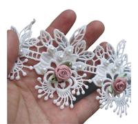 20x Gold Pearl Eyelash Flower Lace Trimming Embroidered Ribbon Fabric Sewing Craft For Costume Clothes Decoration 7cm*5cm(Color 2)