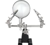 20x Goobay 51199 Troisième main avec loupe et grossissement 2,5x, noir - Main secourable pour tous les travaux de soudure et de bricolage en filigrane