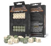 20x Jeu De Dés D6 Fortress Compact 14mm Beige & Olive RPG Q-Workshop