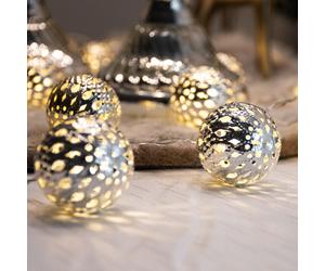 20x LED cuivre boule lumières chaîne X -MAS décoration éclairage lampes de Noël argent