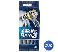 20X Lot Gillette Blue 3 X 4/6 Pz Jetable