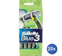 20X Lot Gillette Rase Et Jette Blue III 4+1 Pièces Sensitive
