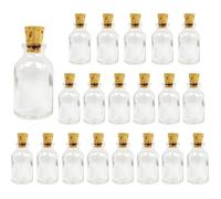 20x Mini Bouteille en Verre 20 ml avec Bouchon en Liège- Petit Flacon pour Diffuseur, Cadeaux de Mariage