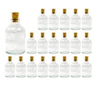 20x Mini Bouteille en Verre 50 ml avec Bouchon en Liège- Petit Flacon pour Diffuseur, Cadeaux de Mariage