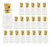 20x Mini Bouteille en Verre 7 ml avec Bouchon en Liège- Petit Flacon pour Diffuseur, Cadeaux de Mariage