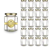 20x Petit Pot de Miel Hexagonal 100ml - Mini Bocaux, Idéal pour la Conservation de Miel, Confiture- Cadeau Invités Mariage