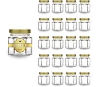 20x Petit Pot de Miel Hexagonal avec Couvercle 60ml - Mini Bocaux, Idéal pour la Conservation de Miel, Confiture