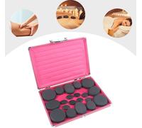 20X Pierres de massage Pierres chauffantes Massage Pierres chaudes Set Set de massage pour le dos le cou Huile essentielle Spa avec boîte chauffante
