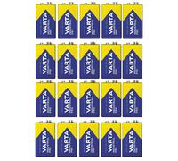 20 piles R9V R-9 6LR61 9V R-9 alcalines Varta Industrial Pro