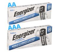 20X Piles Lithium Energizer SET 10X AA Mignon + 10X AAA Micro
