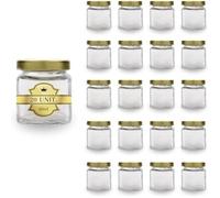 20x Pot en Verre Carré pour Épices 50ml avec Couvercle - Bocaux Rangement Cuisine - Épices, Confiture