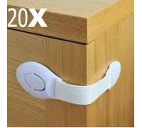20x Sécurités Adhésives pour Frigidaire Tiroirs Placards - Bébé Enfant - Blanc
