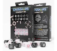 20x Set De Dés D6 Compact Crosshairs Q-Workshop Noir & Pearl RPG