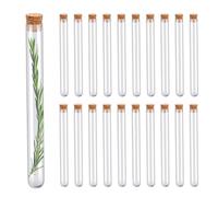 20x Tube à Essai en Verre 45ml avec Bouchon en Liège | Contenant à Dragées, Bonbons, Fleurs et Épices | Décoration et Souvenirs de Baptême, Mariage
