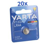 20x Varta Pile Électronique V 13 GA / A76 / LR 44 Alkaline 1,5V 1 Wil Blister
