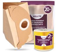 20x Vellto Sac Aspirateur Compatibles avec Kärcher 6.904-322.0 WD2 MV2 SE 2001 3001 A 2054 2004 2024 Sacs de Rechange Poussière Filtres avec 2x Filtre à Air Plissé Cartouche