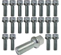 20x vis de roue M12x1,5 à collerette sphérique R12 28mm de longueur de tige compatible avec Audi Mercedes-Benz Smart VW