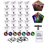 20x WiFi Dreamcolor RGB Spot Led Eclairage extérieur Ø45mm effet de chasse multicolore éclairage de patio DC12V 0,5W Fonctionne avec Alexa, Google Home, IP67 étanche LED éclairage de terrasse encastré