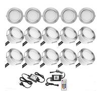20x Wifi Spot Led Eclairage extérieur RGBW(RGB+Blanc Chaud) Spot Led Extérieur Encastrable Compatible avec Google Home Assistant/Alexa, Ø45mm IP67 Kit complet