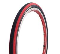 20x1.35 Pneu Vélo Résistant aux Piqures, Anti-Perçage, Durable for Route, Hybrid, Commuter, Ville, Bande Réfléchissante, Faible Résistance au Roulement, Prêt Tubeless(Red)