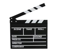 20x20cm/7,9x7,9 po Clap de Cinéma, Tableau Noir Effaçable à Sec en Bois Clap de Cinéma en Bois et Carton Claquette de Réalisateur Panneau Inscriptible pour Scènes d'action Coupées