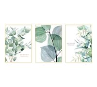 20x30cm 5D DIY 3 Pièces Plante verte Diamond Painting Kit Complet,Kit de Broderie Painting Diamant Enfants 5D,Strass Diamant Point de Croix Canevas Peinture Numero Adulte pour Décoration Murale YF-37