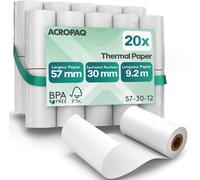 20xrouleau Carte Bancaire-57 Mmx30 Mmx9,2 M,Rouleaux De Papier Thermique De Qualité Supérieure,Sans Bpa,Pour Les Terminaux De Paiement Mobiles-Papier Tpe,Rouleaux Cb Thermique