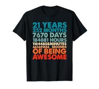 21 Ans 252 Mois d être des Hommes géniaux du 21e Anniversaire T-Shirt