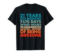21 Ans 252 Mois d être des Hommes géniaux du 21e Anniversaire T-Shirt Graphique avec Valeur
