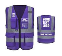 21 couleurs Gilets haute visibilité imprimés personnalisés Fermeture à glissière avec poches LOGO Gilet de sécurité réfléchissant haute visibilité personnalisé Gilet de sécurité EN20471 de classe 2