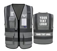 21 couleurs Gilets haute visibilité imprimés personnalisés Fermeture à glissière avec poches LOGO Gilet de sécurité réfléchissant haute visibilité personnalisé Gilet de sécurité EN20471 de classe 2