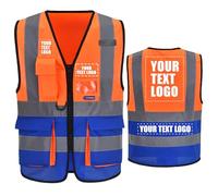 21 couleurs Gilets haute visibilité imprimés personnalisés Fermeture à glissière avec poches LOGO Gilet de sécurité réfléchissant haute visibilité personnalisé Gilet de sécurité EN20471 de classe 2