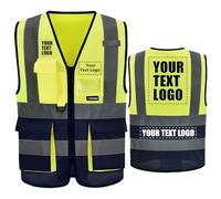 21 couleurs Gilets haute visibilité imprimés personnalisés Fermeture à glissière avec poches LOGO Gilet de sécurité réfléchissant haute visibilité personnalisé Gilet de sécurité EN20471 de classe 2