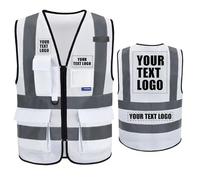 21 couleurs Gilets haute visibilité imprimés personnalisés Fermeture à glissière avec poches LOGO Gilet de sécurité réfléchissant haute visibilité personnalisé Gilet de sécurité EN20471 de classe 2