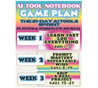 21-Day AI Tools Challenge Notebook - Bam Bam Boogie Guided Planner for Prompt Mastery & Deep Work: Your 21-Day AI Challenge for Focus, Prompt Mastery ... Guided Planning, Testing & Celebration Inside