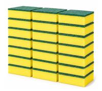 21 Éponges à Récurer Double Face, Blocs de Nettoyage Découpables avec Coussin Moussant Riche & Face Abrasive Robuste pour Casseroles, Poêles, Joints & Nettoyage Profond