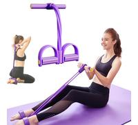 21 Fitness Resistance Bands-4 Tube Pedal Ankle Puller, Multifunction Tension Rope, for Exercise Sit up AB Training Auxiliary Device Workout Equipment for Women Men (Purple, 6Tube)