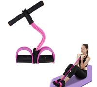 21 Fitness Resistance Bands-6 Tube Pedal Ankle Puller, 2025 New Resistance Band with Handles, Workout Equipment for Sit Up, ABS, Leg Training (Black Pink)