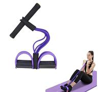 21 Fitness Resistance Bands-6 Tube Pedal Ankle Puller, 2025 New Resistance Band with Handles, Workout Equipment for Sit Up, ABS, Leg Training (Black Purple)
