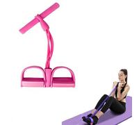 21 Fitness Resistance Bands-6 Tube Pedal Ankle Puller, 2025 New Resistance Band with Handles, Workout Equipment for Sit Up, ABS, Leg Training (Pink)