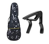 21 in Sac à Dos pour ukulélé imperméable Oxford avec bandoulière réglable avec ukulélé avec Capo ukulélé- Noir