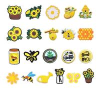 21 ornements de chaussures de tournesol, décorations de chaussures de dessin animé mignon, DIY Accessoires de chaussures, accessoires de chaussures de fleurs,cadeau d'anniversaire, cadeau de fête