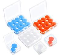 21 Paires Bouchons d'Oreille pour Dormir Doux Bouchons d'Oreille en Silicone Moulable Bouchons d'Oreilles Antibruit Bouchons d'Oreilles Bloquant le Son avec Étui (Blanc, Bleu, Orange)