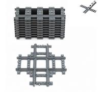 21 Pièces Building Blocks Train Track Set Rails De Blocs De Construction De La Ville Composé De Rails Croisés Et Droits Compatible avec Le Leader du Marché