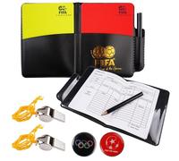 21 Pièces Cartes d'arbitre de Football, Kit Arbitre Football, Carton d Arbitrage Foot, Carte d‘arbitrage Crayon, 4 Carton Arbitre, 4 Cartons Jaune et Rouge Cartons, pour Compétitions, Sports Scolaires