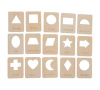 21 Pièces Gabarits en Bois, Modèles Géométriques de Dessin | Bords Arrondis Polis, Surface Lisse Beige, pour art et École, Adaptés aux Débutants